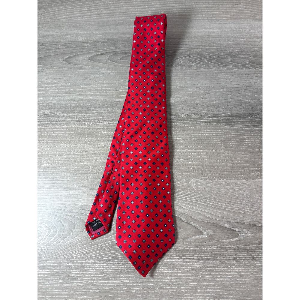 Lilly Dache - Paris Rome Los Angeles - Men’s Tie- Red W/ Multicolor‎ Polka Dots